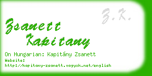 zsanett kapitany business card